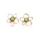Green Amber Earrings In Gold-Plated Silver The Daisy, image , picture 4