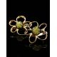 Green Amber Earrings In Gold-Plated Silver The Daisy, image , picture 3