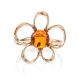 Charming Gold-Plated Ring With Cognac Amber The Daisy, Ring Size: 12 / 21.5, image , picture 3