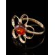 Charming Gold-Plated Ring With Cognac Amber The Daisy, Ring Size: 8.5 / 18.5, image , picture 2