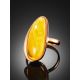 Gold Plated Silver Ring With Honey Amber The Glow, Ring Size: 8 / 18, image , picture 2