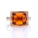 Golden Ring With Bright Amber Stone, Ring Size: 6 / 16.5, image , picture 3