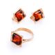 Golden Ring With Bright Amber Stone, Ring Size: 11.5 / 21, image , picture 5