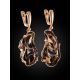 Gold-Plated Dangle Earrings With Smoky Synthetic Quartz The Serenade, image , picture 2