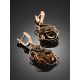 Gold-Plated Dangle Earrings With Smoky Synthetic Quartz The Serenade, image , picture 3
