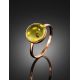 Amber Ring In Gold With Inclusion The Clio, Ring Size: 6.5 / 17, image , picture 2