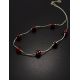 Silver Chain Necklace With Cherry Amber Beads, image , picture 2