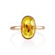 Chic Gold Amber Ring With Inclusion The Clio, Ring Size: 6.5 / 17, image , picture 4