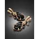 Gold Plated Silver Dangles With Onyx The Serenade, image , picture 2