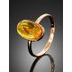 Chic Gold Amber Ring With Inclusion The Clio, Ring Size: 6.5 / 17, image , picture 3