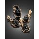 Gold Plated Silver Dangles With Onyx The Serenade, image , picture 4