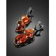 Bright Gold-Plated Dangle Earrings With Cognac Amber The Rialto, image , picture 2