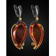 Drop Amber Earrings In Gold-Plated Silver The Rialto, image , picture 3