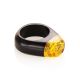 Hornbeam Wood Ring With Lemon Amber The Indonesia, Ring Size: 7 / 17.5, image , picture 3