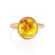 Exclusive Golden Ring With Amber And Inclusions The Clio, Ring Size: 7 / 17.5, image , picture 4