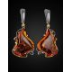 Handcrafted Amber Earrings In Gold-Plated Silver The Rialto, image , picture 2