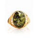 Green Amber Ring In Gold-Plated Silver The Carmen, Ring Size: 11.5 / 21, image , picture 4