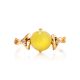 Honey Amber Ring In Gold-Plated Silver With Crystals The Sambia, Ring Size: 8.5 / 18.5, image , picture 4