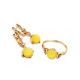 Drop Amber Earrings In Gold-Plated Silver With Crystals The Sambia, image , picture 4