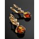 Refined Gold Plated Earrings With Amber And Crystals The Sambia, image , picture 2