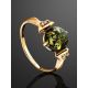 Green Amber Ring In Gold-Plated Silver With Crystals The Sambia, Ring Size: 9.5 / 19.5, image , picture 2