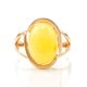 Honey Amber Ring In Gold-Plated Silver The Strauss, Ring Size: 6.5 / 17, image , picture 3