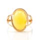 Honey Amber Ring In Gold-Plated Silver The Strauss, Ring Size: 13 / 22, image , picture 3