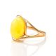 Honey Amber Ring In Gold-Plated Silver The Strauss, Ring Size: 6.5 / 17, image , picture 4