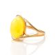 Honey Amber Ring In Gold-Plated Silver The Strauss, Ring Size: 13 / 22, image , picture 4