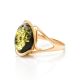 Bold Gold-Plated Ring With Green Amber The Strauss, Ring Size: 11 / 20.5, image , picture 5