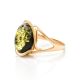 Bold Gold-Plated Ring With Green Amber The Strauss, Ring Size: 12 / 21.5, image , picture 5