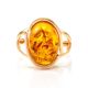 Gold-Plated Ring With Cognac Amber The Strauss, Ring Size: 7 / 17.5, image , picture 3