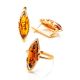 Elegant Gold-Plated Earrings With Cognac Amber The Ballade, image , picture 6