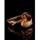 Gold-Plated Ring With Cognac Amber The Kalina, Ring Size: 6 / 16.5, image , picture 2