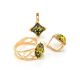 Green Amber Ring In Gold-Plated Silver The Artemis, Ring Size: 13 / 22, image , picture 5