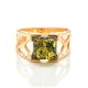 Green Amber Ring In Gold-Plated Silver The Artemis, Ring Size: 6.5 / 17, image , picture 3