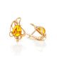 Floral Amber Earrings In Gold-Plated Silver The Daisy, image , picture 3