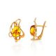 Floral Amber Earrings In Gold-Plated Silver The Daisy, image , picture 4