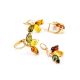 Multicolor Amber Earrings In Gold-Plated Silver The Dandelion, image , picture 6