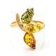 Multicolor Amber Ring In Gold The Dandelion, Ring Size: 10 / 20, image , picture 4