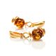 Drop Amber Earrings In Gold-Plated Silver The Flamenco, image , picture 4