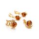 Drop Amber Earrings In Gold-Plated Silver The Flamenco, image , picture 5