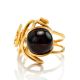 Adjustable Gold-Plated Ring With Cherry Amber The Flamenco, Ring Size: Adjustable, image , picture 4