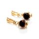 Drop Gold Plated Earrings With Cherry Amber The Flamenco, image , picture 4
