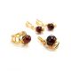 Drop Gold Plated Earrings With Cherry Amber The Flamenco, image , picture 5