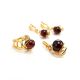 Drop Gold Plated Earrings With Cherry Amber The Flamenco, image , picture 5