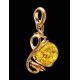 Lemon Amber Pendant In Gold-Plated Silver The Flamenco, image , picture 2