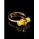 Cylindric Cut Amber Ring With Crystal  In Gold-Plated Silver The Scandinavia, Ring Size: 8 / 18, image , picture 3