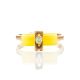 Cylindric Cut Amber Ring With Crystal  In Gold-Plated Silver The Scandinavia, Ring Size: 13 / 22, image , picture 4