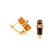 Trendy Gold Plated Earrings With Amber And Crystals The Scandinavia, image , picture 5